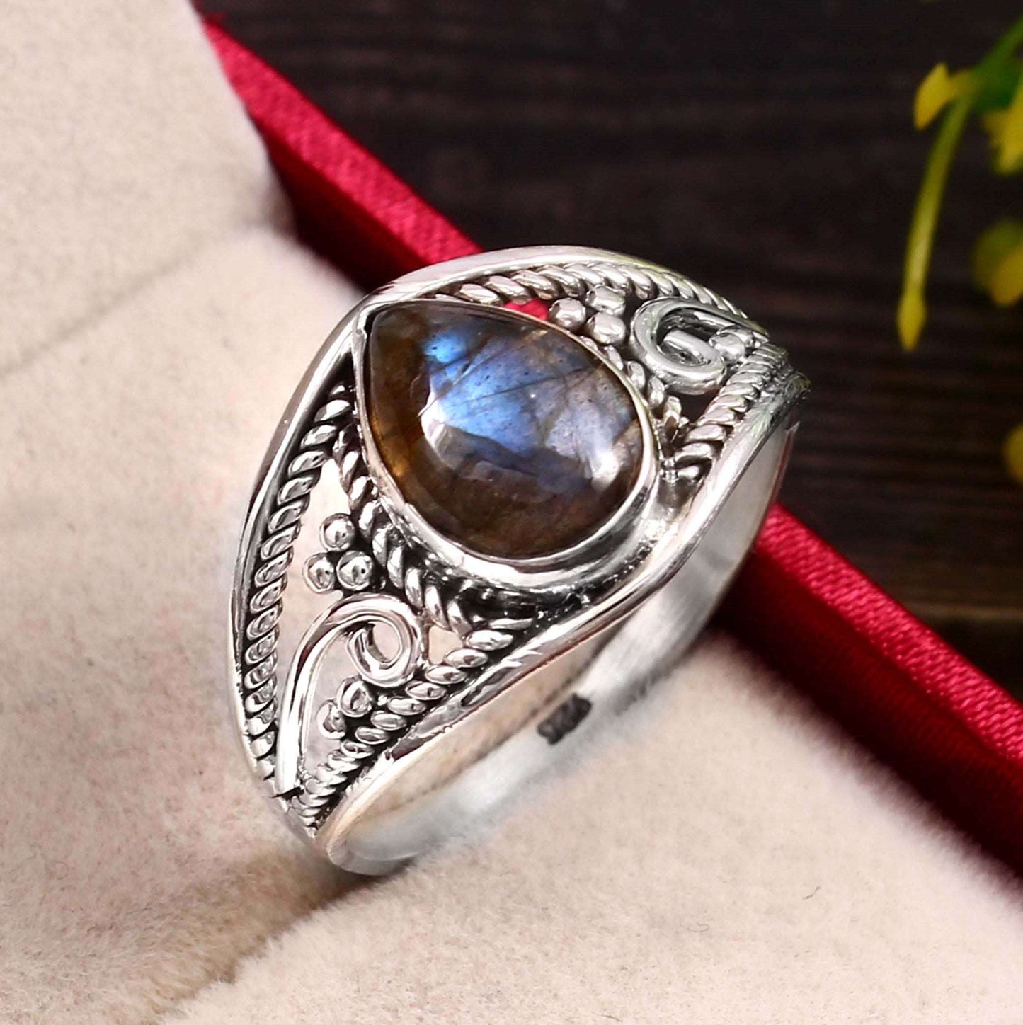Labradoriet Ring | Maat 17