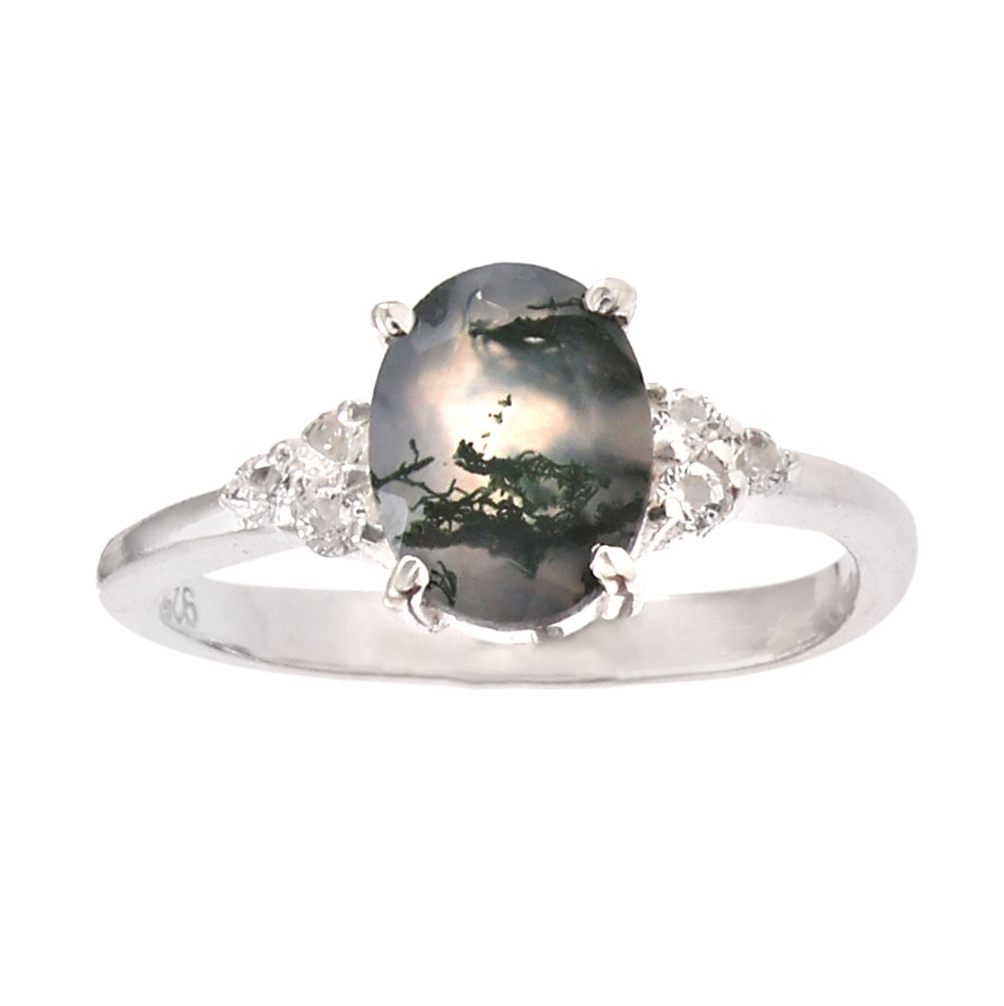 Mosagaat & Witte Topaas Ring | Maat 16