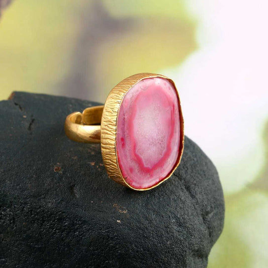 Roze Agaat Ring