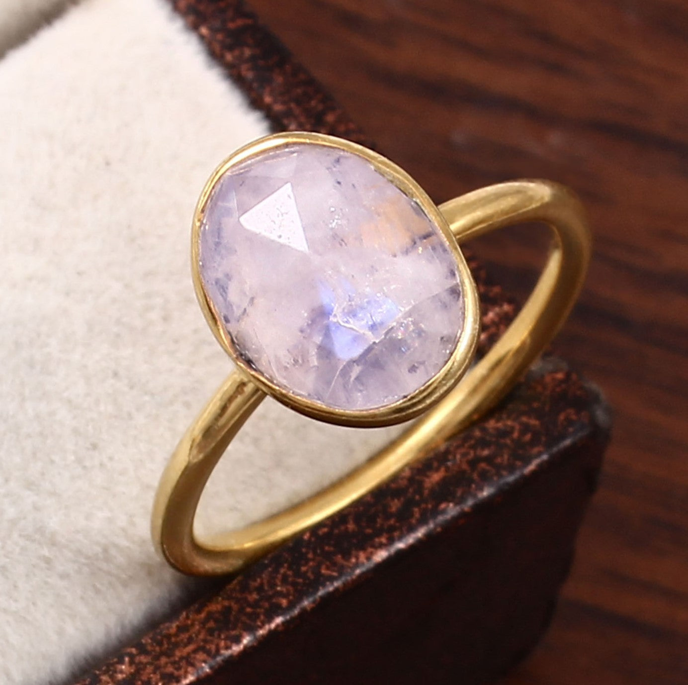 Rose Maansteen Ring | Maat 16